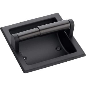 Zwarte toiletrolhouder voor in de muur Spring Bar Wandgemonteerde toiletrolhouder 304 roestvrij staal Badkamer toiletpapierrolhouder Papieren handdoekdoos Huishoudelijk handdoekenrek