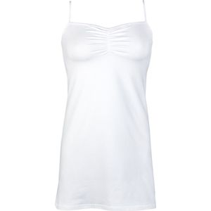 RJ Bodywear Pure Color dames jurk (1-pack) - onderjurk met verstelbare bandjes - wit - Maat: 4XL