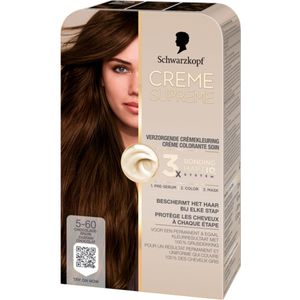 Schwarzkopf - CREME SUPREME 5-60 - Haarkleuring - Chocolade Bruin - Permanente Haarverf - Beschermt en Versterkt - Grijsdekking - 245g