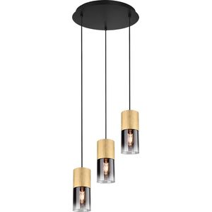 LED Hanglamp - Torna Roba - E27 Fitting - 3-lichts - Rond - Mat Goud - Aluminium