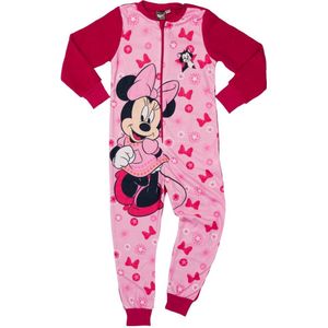 Disney Minnie Mouse Onesie - Pyjama / Jumpsuit / Huispak - Roze - Maat 122/128