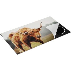 Chefcare Inductie Beschermer Schotse Hooglander met Hoorns - 95x50 cm - Afdekplaat Inductie - Kookplaat Beschermer - Inductie Mat