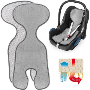 Autostoel Inleg Comfort - Ademende 3D-technologie Inlegmat tegen Zweten - Beschermt Autostoeltje tegen Vlekken - Grijs