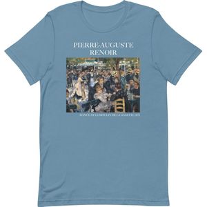 Pierre-Auguste Renoir 'Dans in Le Moulin de la Galette' (""Dance at Le Moulin de la Galette"") Beroemd Schilderij T-Shirt | Unisex Klassiek Kunst T-shirt | Steel Blue | M