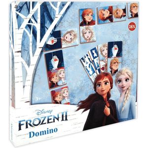 Disney Frozen 2 Dominostenen 6 X 3,5 Cm Hout Blauw 28-delig - Overig