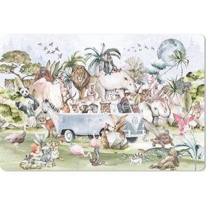 Bureau mat - Jungle Decoratie - Volkswagen Busje - Dieren - Kinderen - 60x40