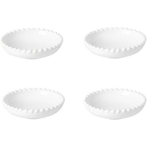 Costa Nova aardewerk brood gebaks bord 17 cm Pearl Wit - set van 4