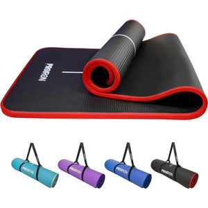 Gymnastiekmat, turnmat voor thuis, met draagriem, trainingsmat, antislip, dikte 10/15 mm, sportmat, fitnessmat, yogamat, pilates, mat voor thuistraining