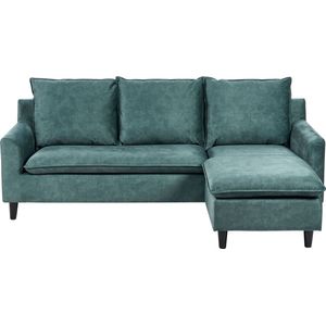 ELVENES - Hoekbank - Blauwgroen - Linkszijdig - Fluweel