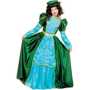Widmann - Middeleeuwen & Renaissance Kostuum - Lucky Lady Stephanie Kostuum Meisje - Blauw, Groen - Maat 128 - Carnavalskleding - Verkleedkleding