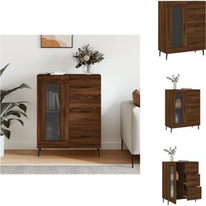 vidaXL Dressoir - Bruineiken - 69.5 x 34 x 90 cm - Stabiel bewerkt hout - Keukenkast