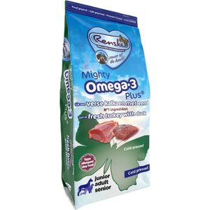 4x Renske Mighty Omega Plus Geperst Hondenvoer Kalkoen - Eend 3 kg