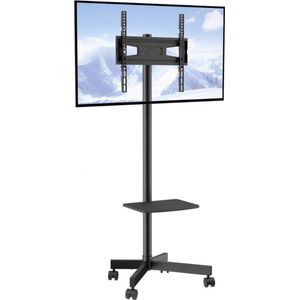 TV-standaard met wielen Universeel 1430-1538 mm in hoogte verstelbaar, 100 x 100 mm / 400 x 400 mm, 39,9 kg Robuuste vloerstandaardbasis Geschikt voor 23""-60"" TV, TV-beugel