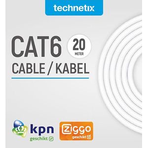 Technetix TN-CAT6-IH-20M Cat6 Utp Netwerkkabel Rj45 (8/8) Male - Rj45 (8/8) Male 20 M Wit
