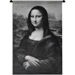 Wandkleed Da Vinci - Mona Lisa - Leonardo da Vinci Wandkleed katoen 120x180 cm - Wandtapijt met foto XXL / Groot formaat!