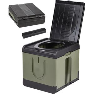 Camping Toilet 70L - 40x44x41cm - Portable Toilet - Draagbaar Toilet - Groen - Deelbaar Toiletten - Draagbare Toiletemmer - met Deksel - Chemisch toilet - Opvouwbare WC - Mobiel Toilet - Camping Gadgets