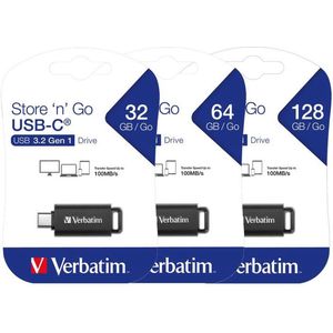 Verbatim Store 'n' Go USB-C® USB-stick 32 GB Zwart 49457 USB-C 3.2 Gen 1