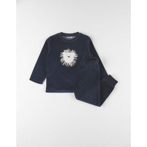 Noukie's - Pyjama - 2 delig - Velour - Marine - leeuw - 2 jaar 92