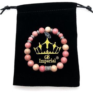 GS Imperial® | Kralen Armband Dames | Natuursteen Armband Vrouwen | Armband Vrouwen | Dames Armband | Rhodochrosiet Armband Dames