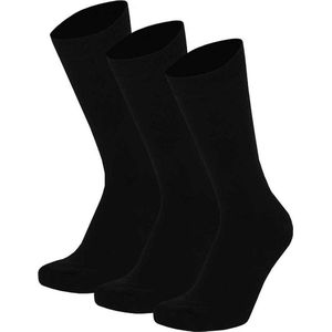 Apollo - Dames sokken - Katoenen sokken met badstof zool - Zwart - Maat 35/42 - Dames sokken katoen 39 42 - Dames sokken naadloos - Sokken katoen dames