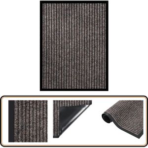vidaXL Deurmat - Gestreept Beige - 40x60 cm - Antislip Deurkast - Vloermat - Interieurdecoratie - Halmat - Ontlasterschoen