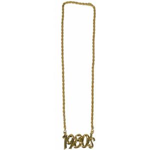 Verkleed sieraden ketting - thema Eighties/jaren 80 - feestartikelen - goudkleurig