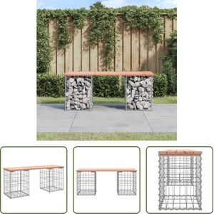 The Living Store Tuinbank - Douglas - Gabion - 103x31x42 cm - 110 kg draagvermogen