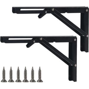 2 stuks zware belasting inklapbare klapconsoles 300 mm met vergrendeling - 90 graden klapscharnier plankdragers