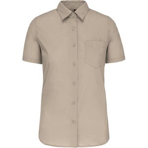 Kariban Overhemd in onderhoudsvriendelijk polykatoen-popeline korte mouwen dames K548 - Beige - 4XL