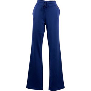 Angelle Milan – Travelkleding voor dames – Blauwe Broek met Wijde Pijpen – Ademend – Kreukherstellend – Duurzame Broek - In 6 maten - Maat XL