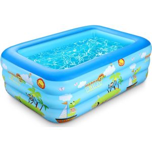 Kinderbad voor peuters kinderen, rechthoek opblaasbaar zwembad voor kinderen, baby peuterbad voor tuin achtertuin buiten, gemakkelijk op te blazen, 150 X 110 X 50 cm