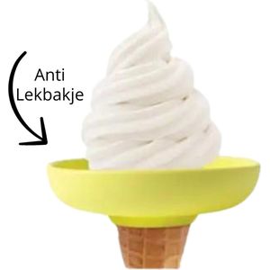 Anti Lek Ijsjeshouder - Geel - Stop Drip - Lekbakje Ijsje - ijsbakjes Ijslolly's & Ijsstokjes - Drip Sip - DripSip - Ijshoorntje Opvangbankje - Niet Smeren - Ijs Eten Kinderen - Siliconen - Binnen Dia: 3cm - Buiten Dia: 9cm