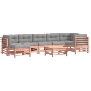 vidaXL - 8-delige - Loungeset - met - kussens - massief - douglashout