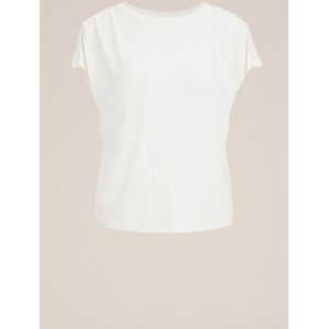 WE Fashion Dames jersey T-shirt met plooidetail