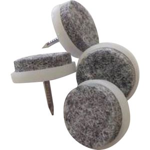 Qlinq Viltglijder met Nagel - Wit - 20 mm - 8 Stuks