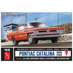 1:25 AMT 1392 Super Stock-Raceauto Pontiac Catalina uit 1962 - 3 in 1 Stock - Drag of Custom Plastic Modelbouwpakket