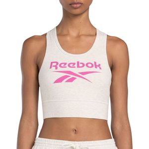 Reebok RI BL COTTON BRALETTE - Dames Sportbeha - Wit/Roze - Maat XS