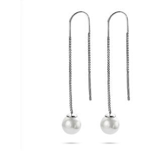 Twice As Nice Oorbellen in zilver, parel 8 mm, venetiaan ketting