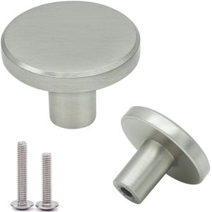 Ibenzoa® Set Meubelknoppen - Geborsteld Nikkel, 8 Stuks - Kasten, Laden, Commodes