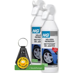 HG Velgenreiniger 500ml - Laat Uw Velgen Weer Glanzen - 2 stuks - inclusief sleutelhanger