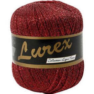 Lurex glitter garen, rood, L: 160 m, 25 gr/ 1 bol