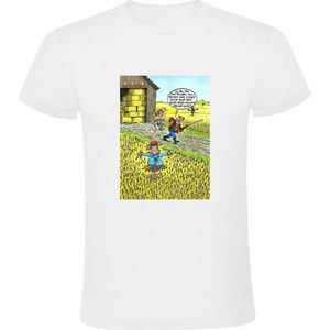 Grappig Heren T-shirt - boer - tarwe - boerin - vogelverschrikker