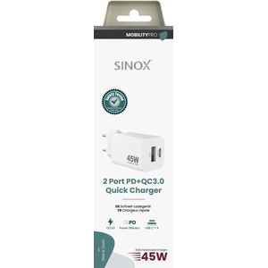 Sinox - MOBILITY POWER - Lichtnetadapter 4xUSB-A 45W