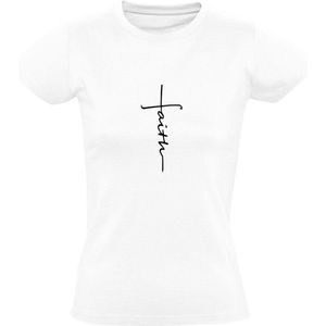 Faith Dames T-shirt - bijbel - god - geloof - gelovig - jezus - christelijk - goddienst - religie - vertrouwen