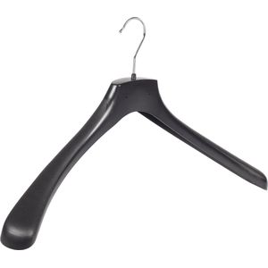 De Kledinghanger Gigant - Mantelhanger - Kostuumhanger - Jassenhanger - Volwassenen - HZ55 - 20 Stuks - Kunststof - Zwart - Gebogen Model - Schouderverbreding 4,8 cm - 55 cm - Kledinghanger - Kleerhanger - HZ-Serie (HZ55_00/20)
