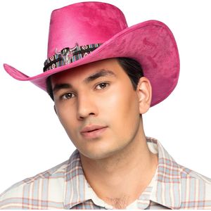 Boland - Hoed Django roze - 59 - Volwassenen - Unisex - Cowboy - Indiaan