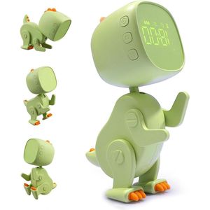 Digitale wekker voor kinderen - dinosauruswekker met nachtlampje - sluimerfunctie - 6 wekgeluiden - instelbare helderheid - tijdgestuurd
