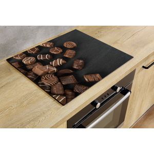 Inductiebeschermer - Chocolade - 60x55 cm - Inductiebeschermer - Inductie Afdekplaat Kookplaat - Inductie Mat - Anti-Slip - Keuken Decoratie - Keuken Accessoires