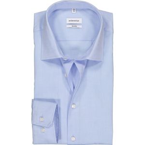 Seidensticker shaped fit overhemd - blauw - Strijkvrij - Boordmaat: 39