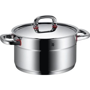 Premium One Kookpan, groot, 24 cm, metalen deksel met stoomopening, kookpan inductie, 5,6 l, Cromargan gepolijst roestvrij staal, schaalverdeling aan de binnenkant